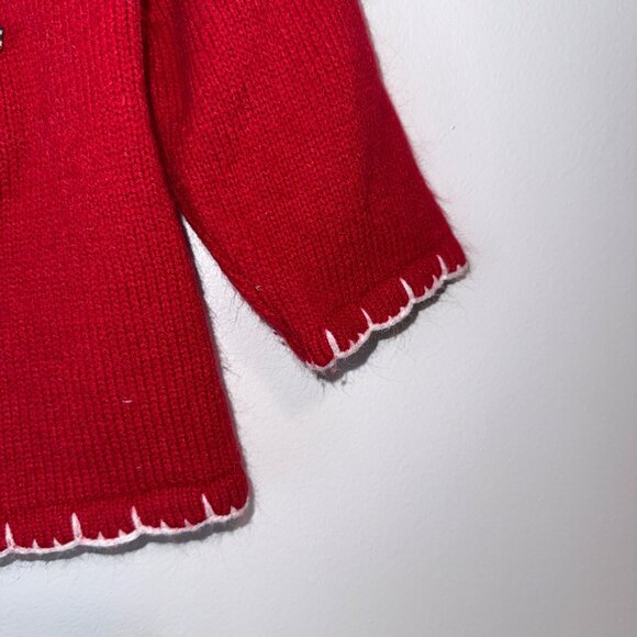 Bt Kids Red Knit Sweater With Reindeer Appliqué For Toddlers Santa Hat - Picture 4 of 8